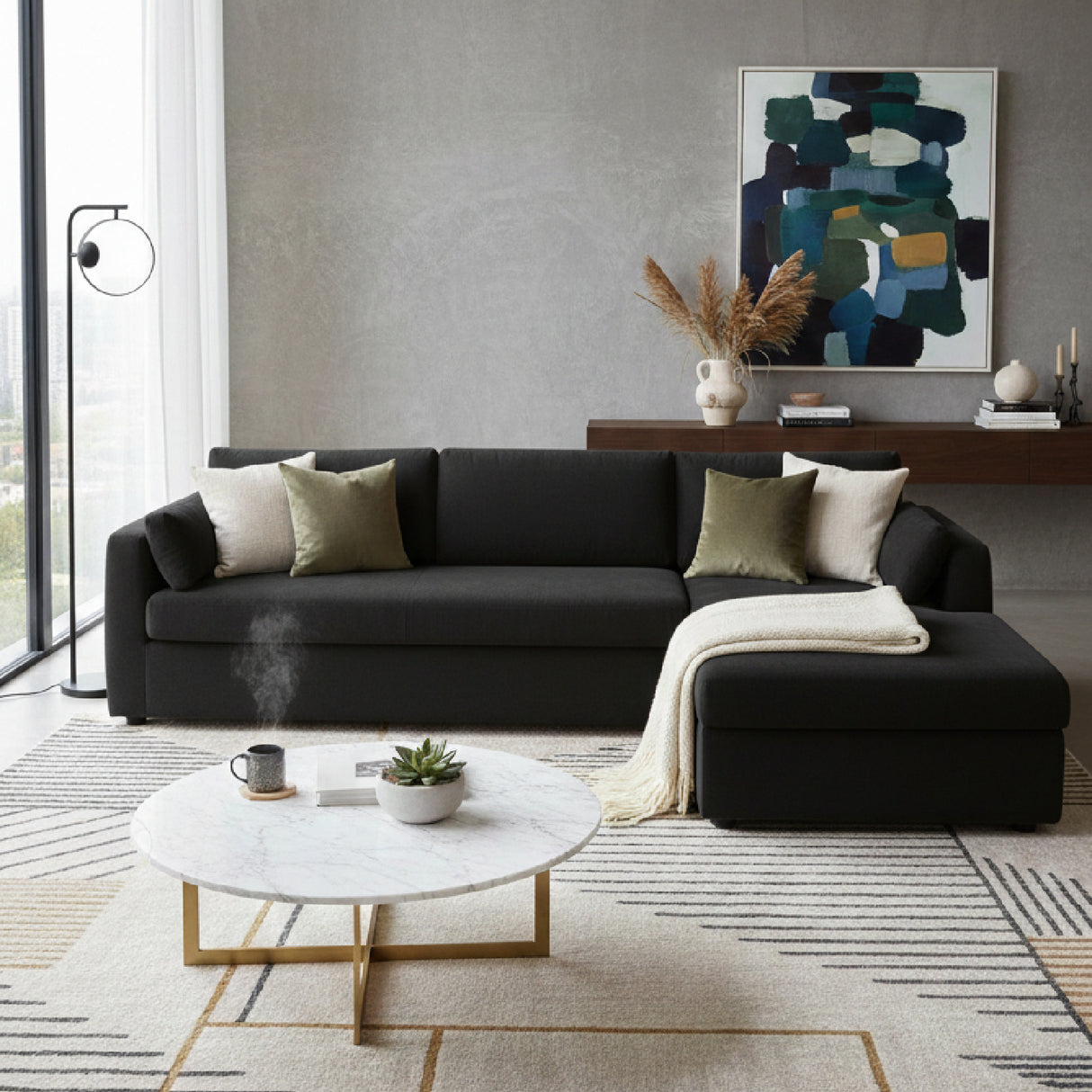 Modern European furniture - Sectional Sofa with Storage Chaise - www.oroa.com