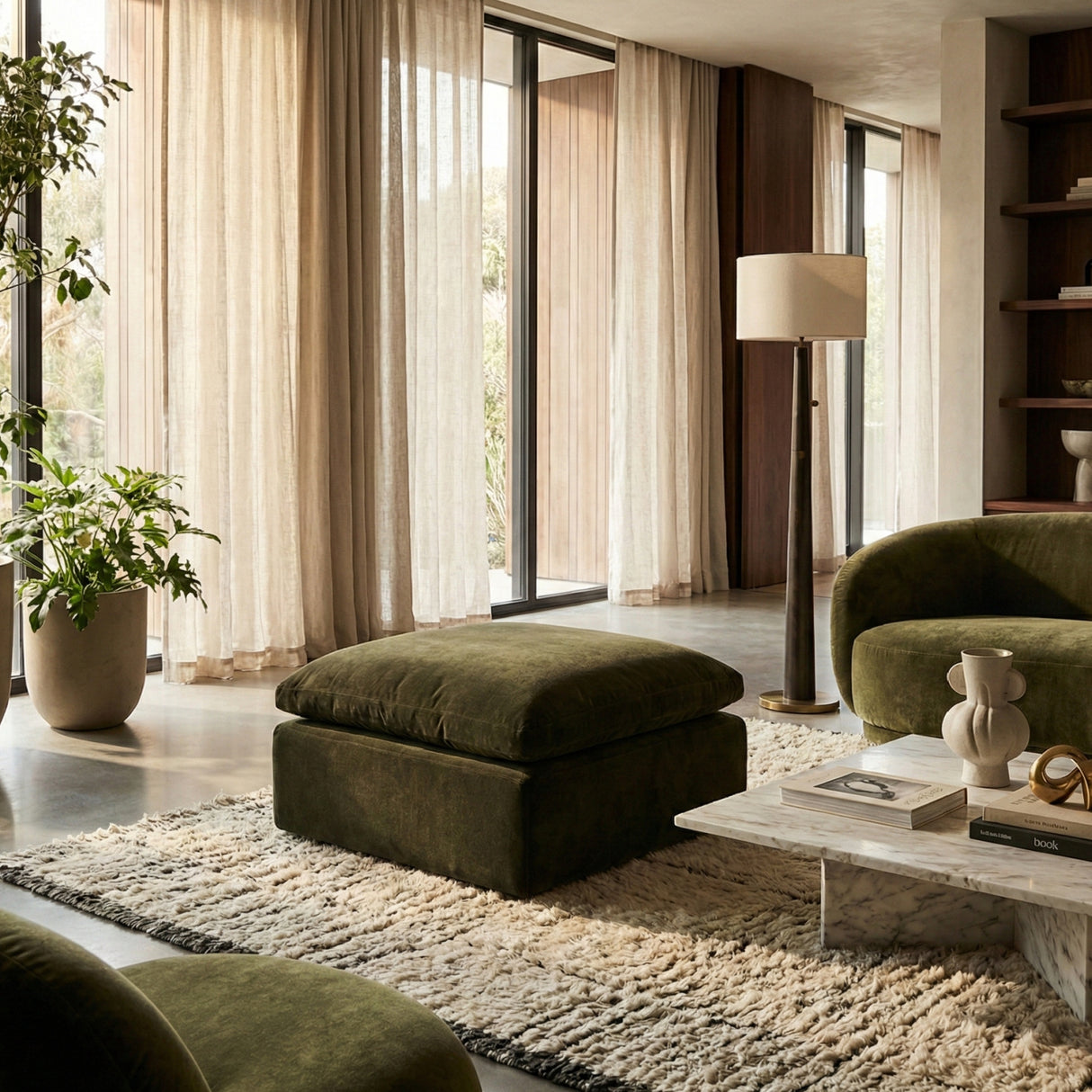 Square Upholstered Ottoman | Novi Living Cates | Oroa.com