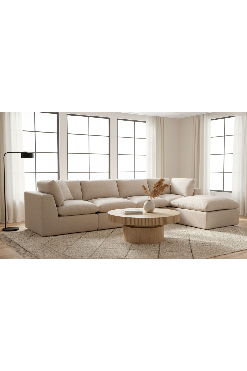 Square Upholstered Ottoman | Novi Living Cates | Oroa.com