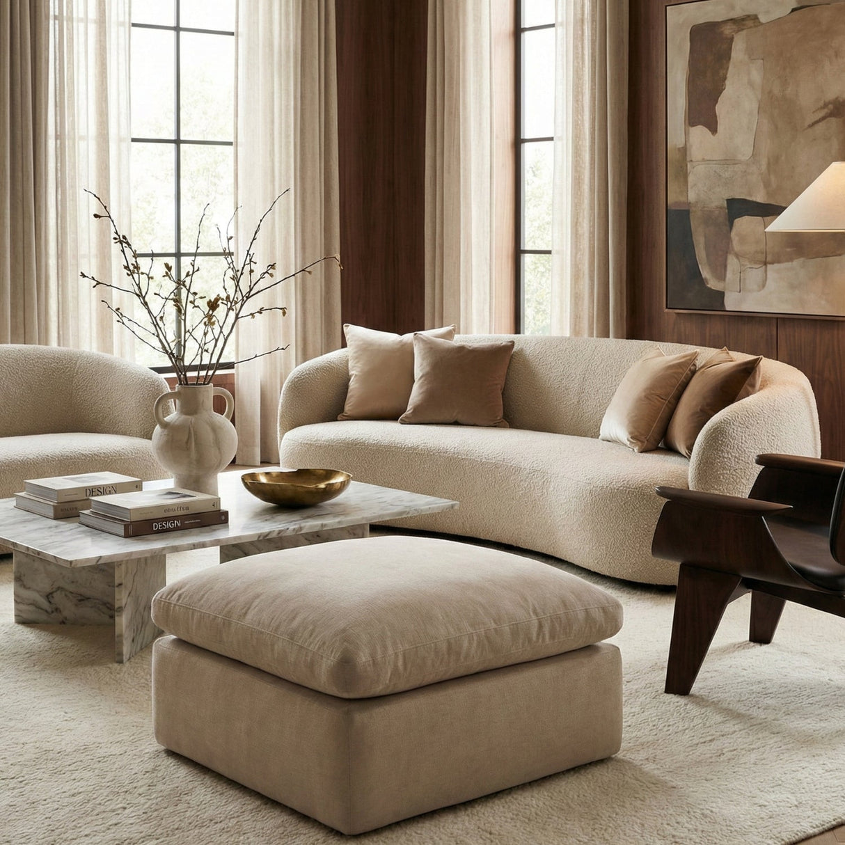 Modern European furniture - Square Upholstered Ottoman - www.oroa.com