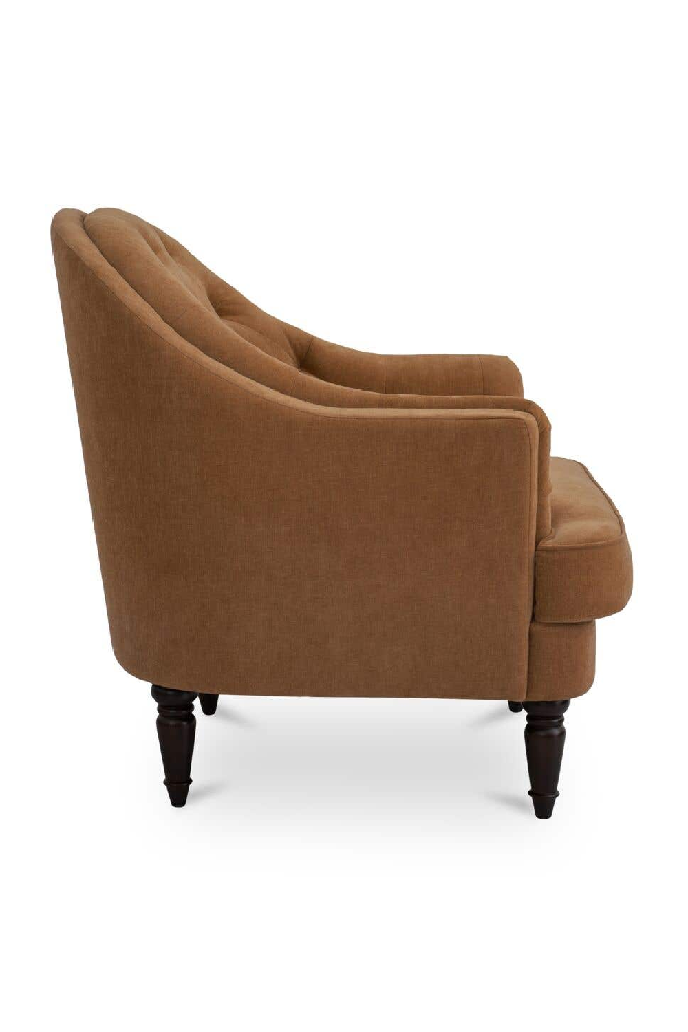 Modern European furniture -Tufted-Back Curved Accent Chair - www.oroa.com