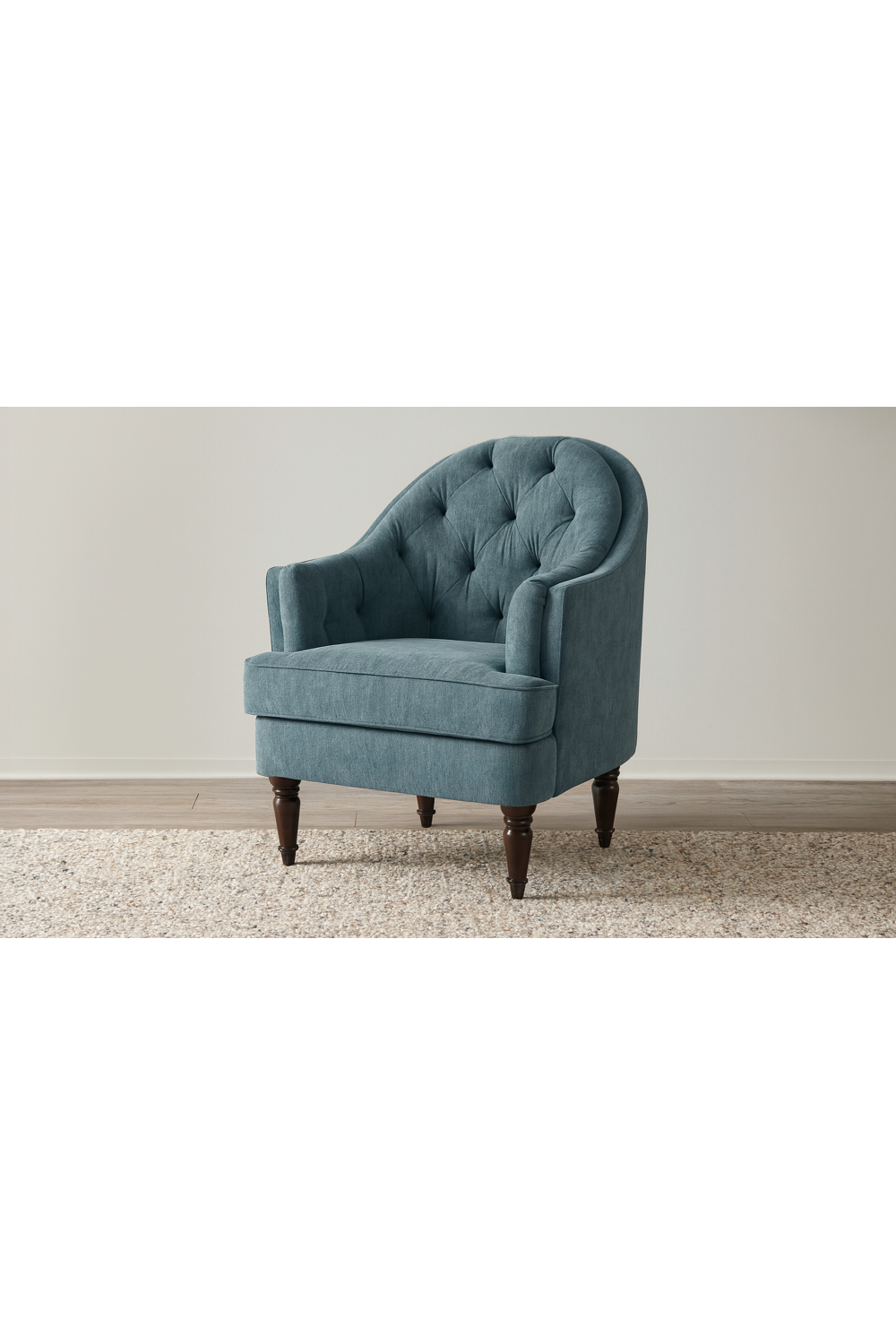 Modern European furniture -Tufted-Back Curved Accent Chair - www.oroa.com