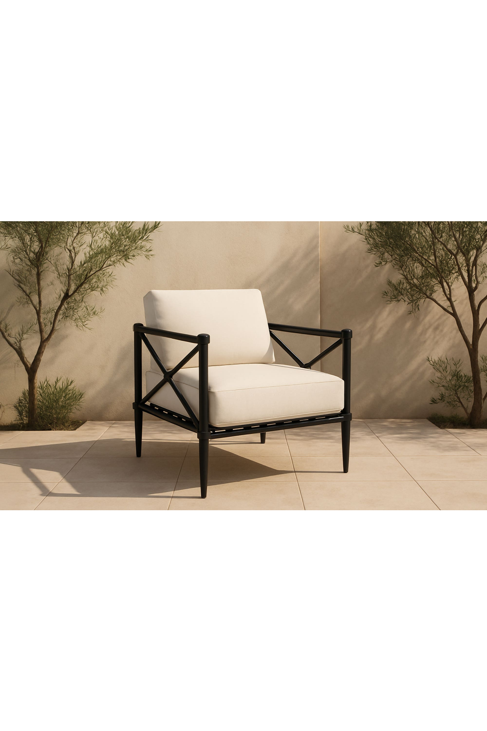 Modern European furniture - X-Framed Outdoor Accent Chair - www.oroa.com