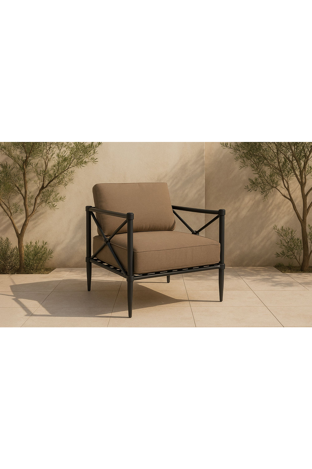 Modern European furniture - X-Framed Outdoor Accent Chair - www.oroa.com