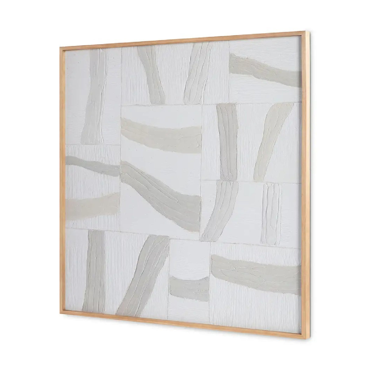 Modern European furniture - Light-Toned Strips Collage Painting - www.oroa.com