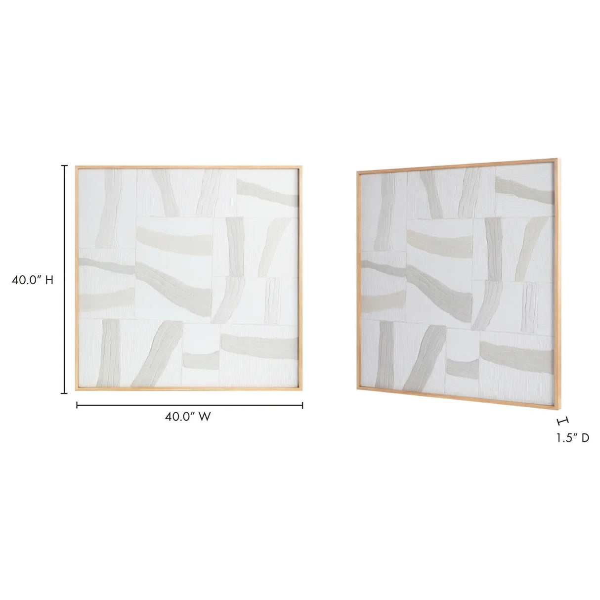 Modern European furniture - Light-Toned Strips Collage Painting - www.oroa.com