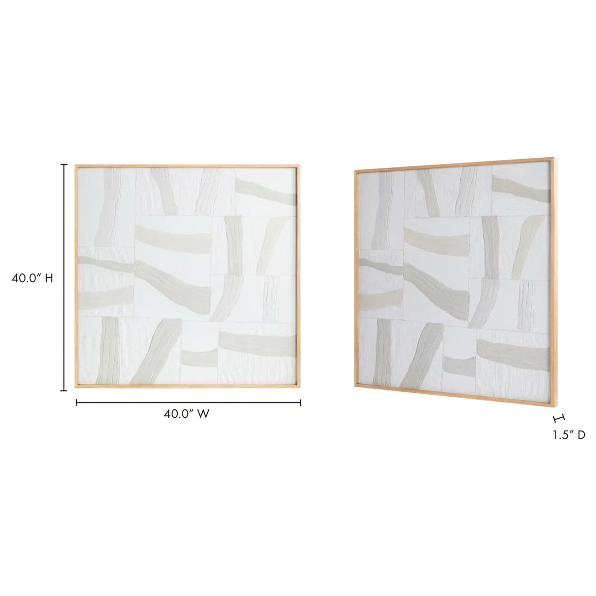 Modern European furniture - Light-Toned Strips Collage Painting - www.oroa.com