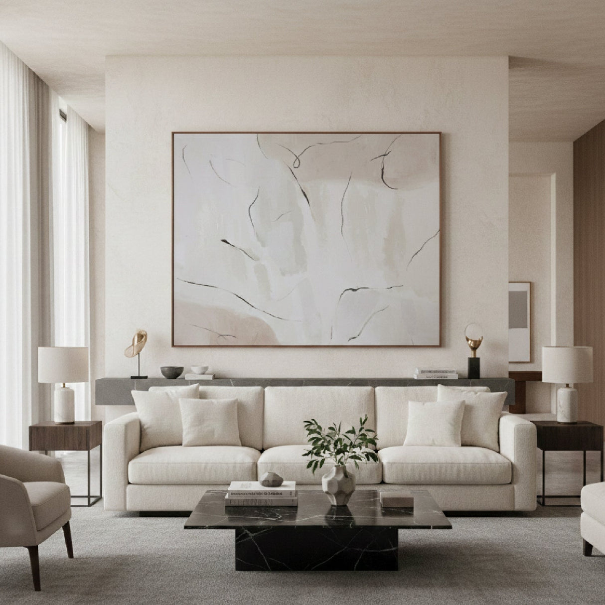 Modern European furniture - Minimalist Abstract Framed Painting - www.oroa.com