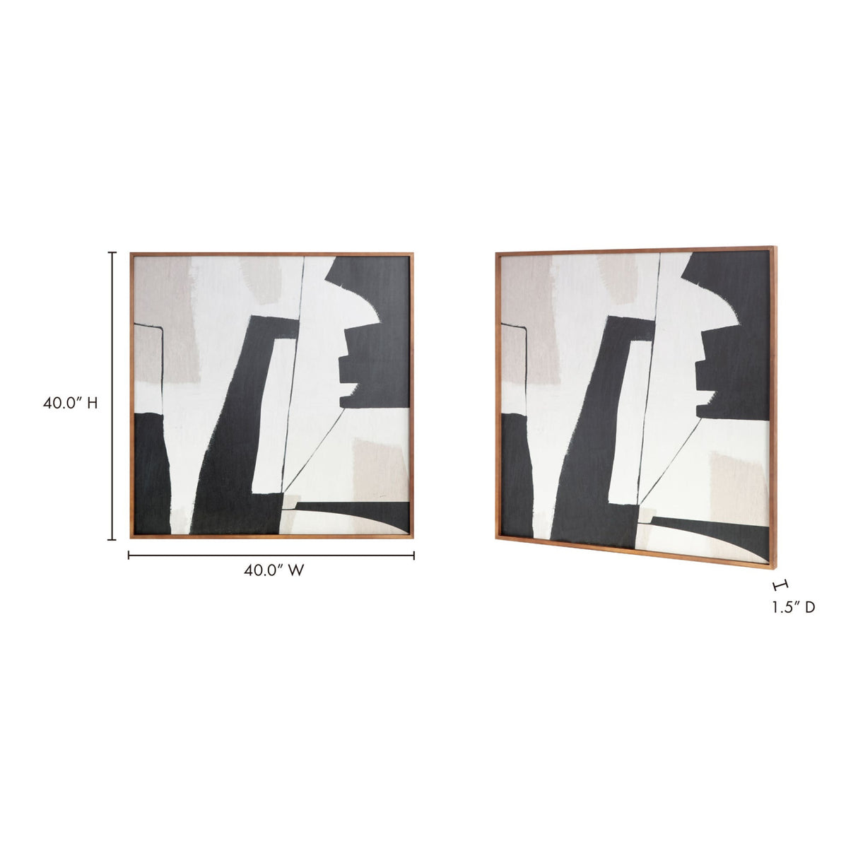 Modern European furniture - Abstract Shapes Framed Painting - www.oroa.com