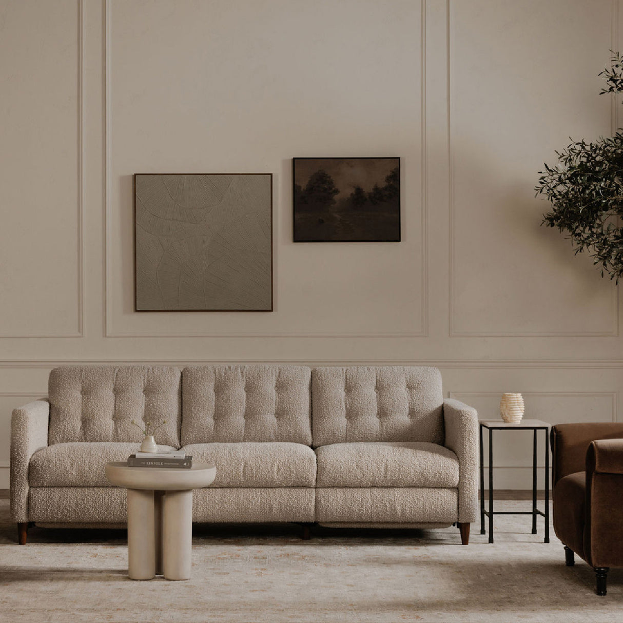 Modern European furniture - Textured Beige Framed Painting - www.oroa.com