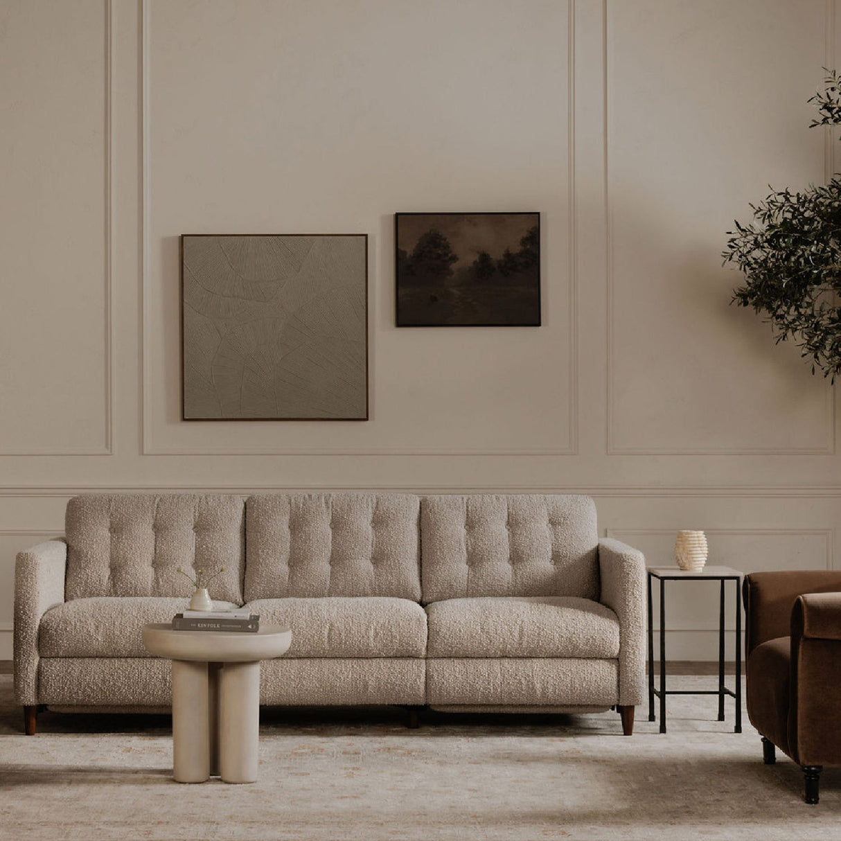 Modern European furniture - Textured Beige Framed Painting - www.oroa.com