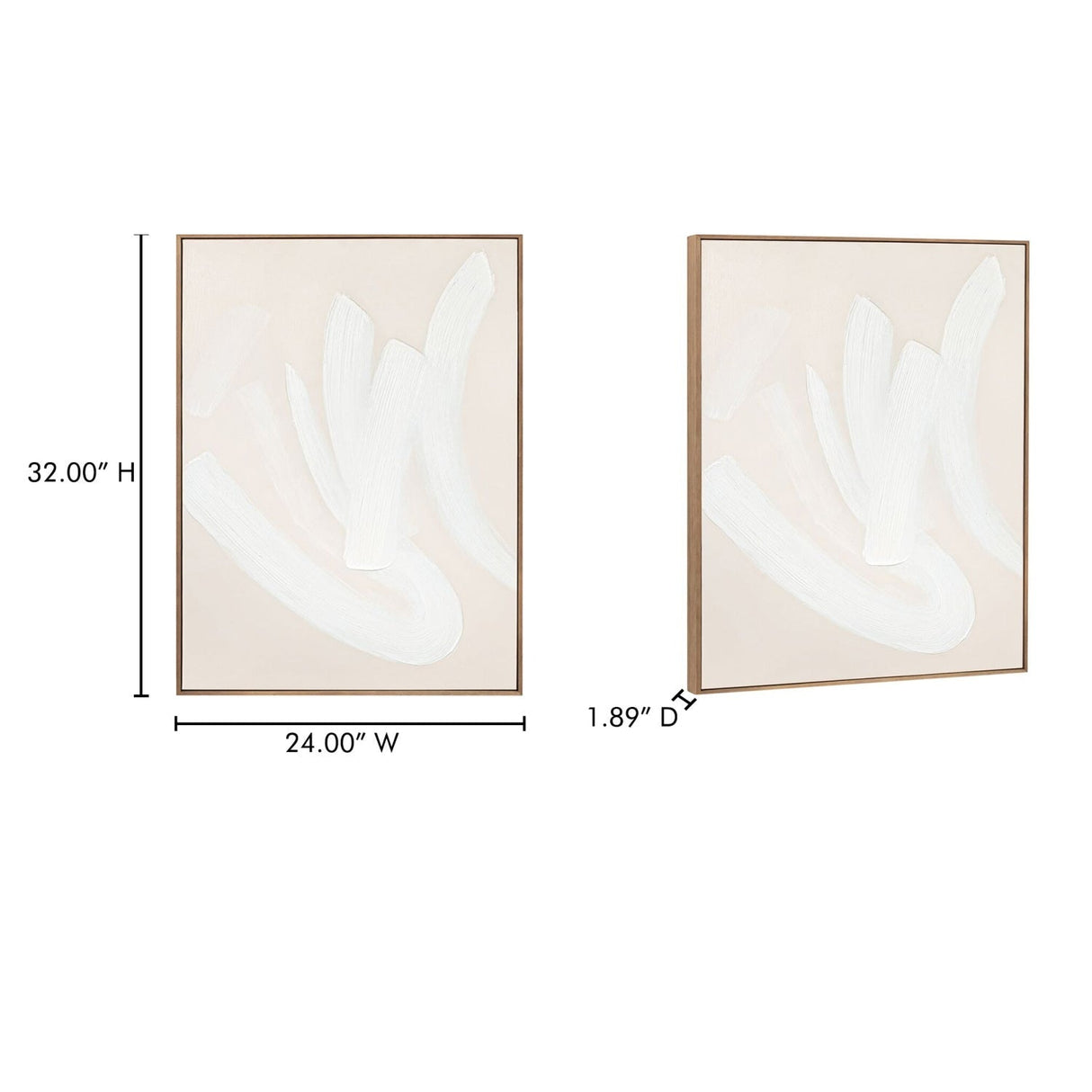 Modern European furniture - Abstract White Brush Strokes Painting - www.oroa.com