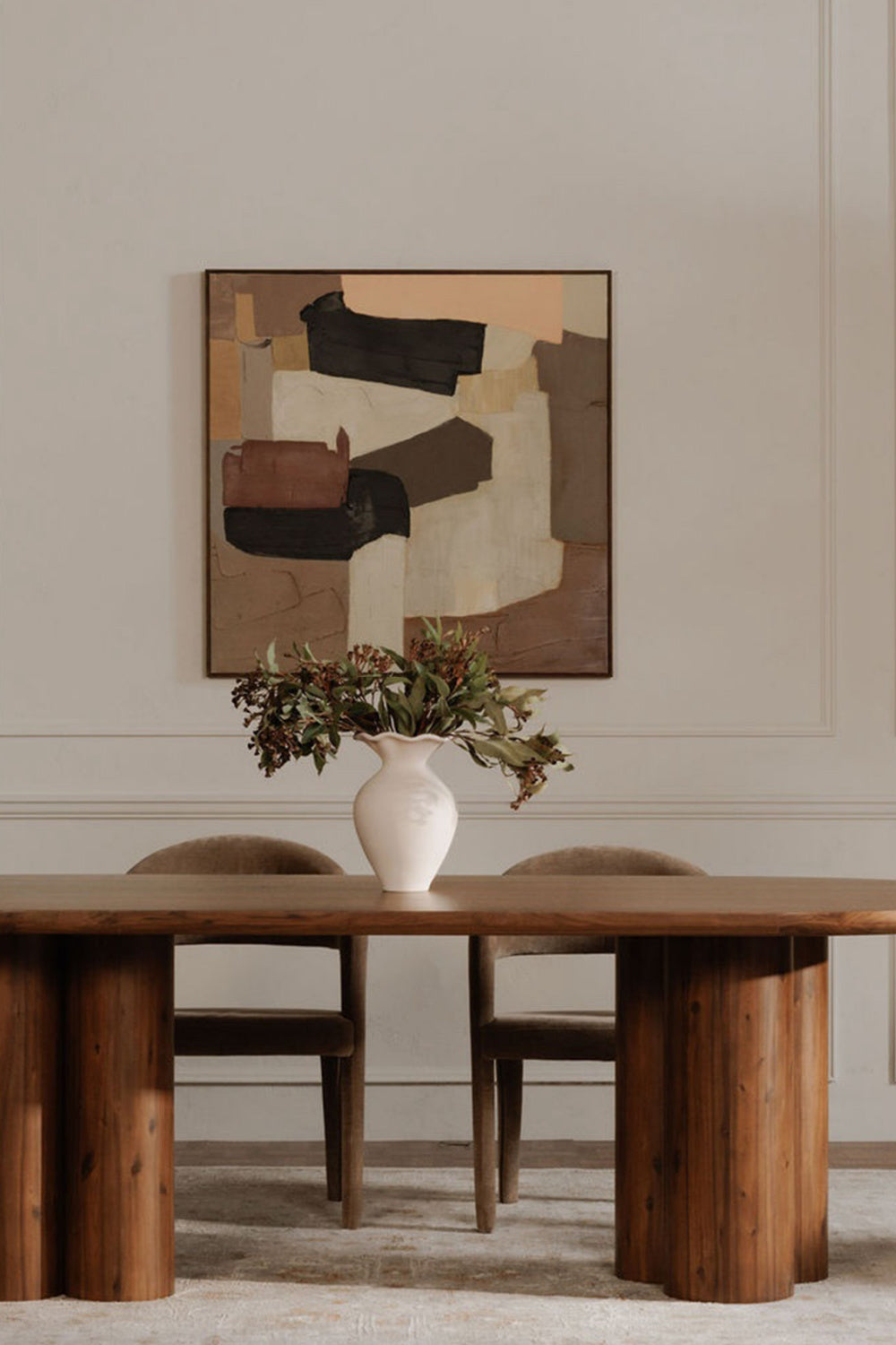Modern European furniture - Neutral Palette Abstract Painting - www.oroa.com