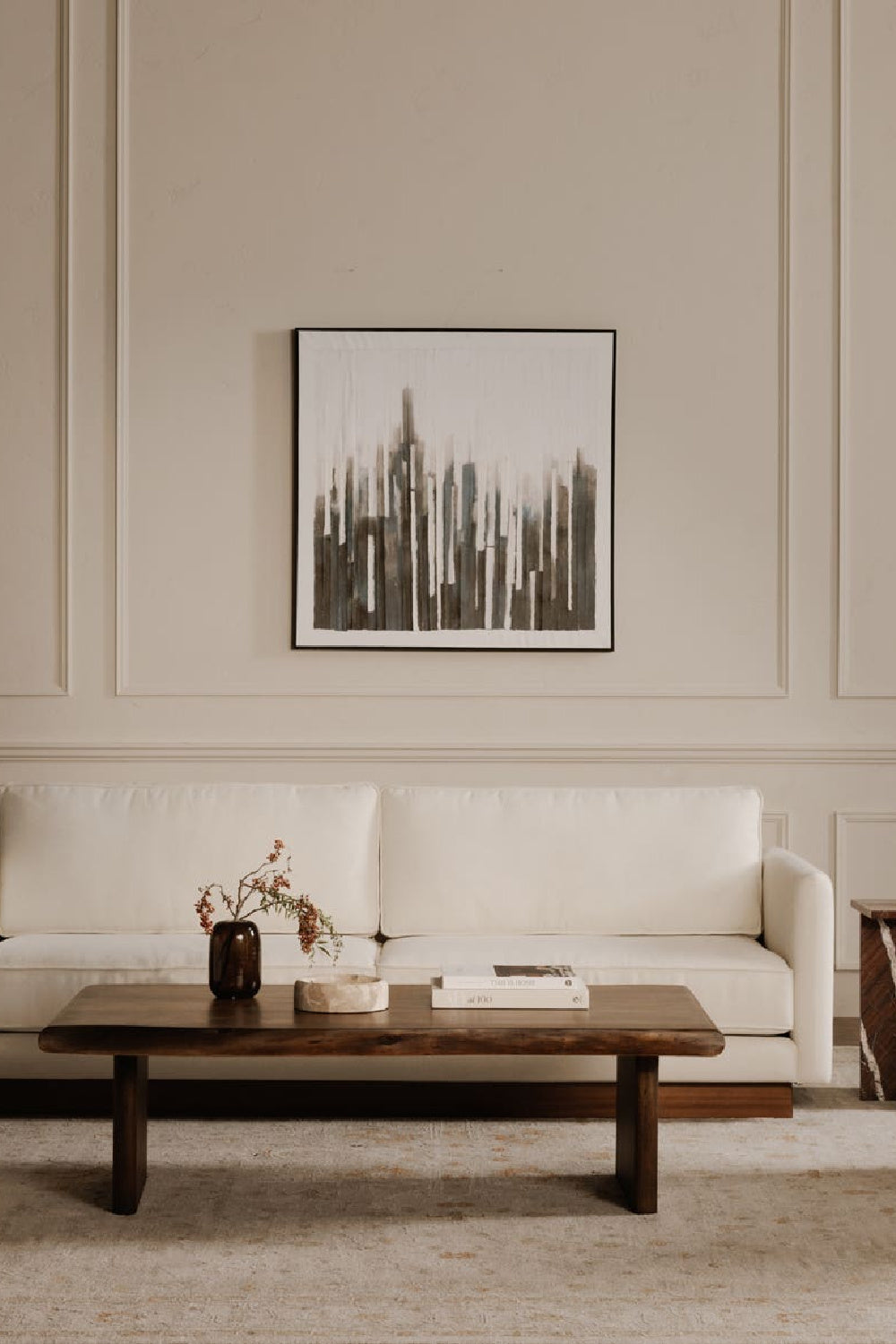 Modern European furniture - Gray Toned Linear Painting - www.oroa.com