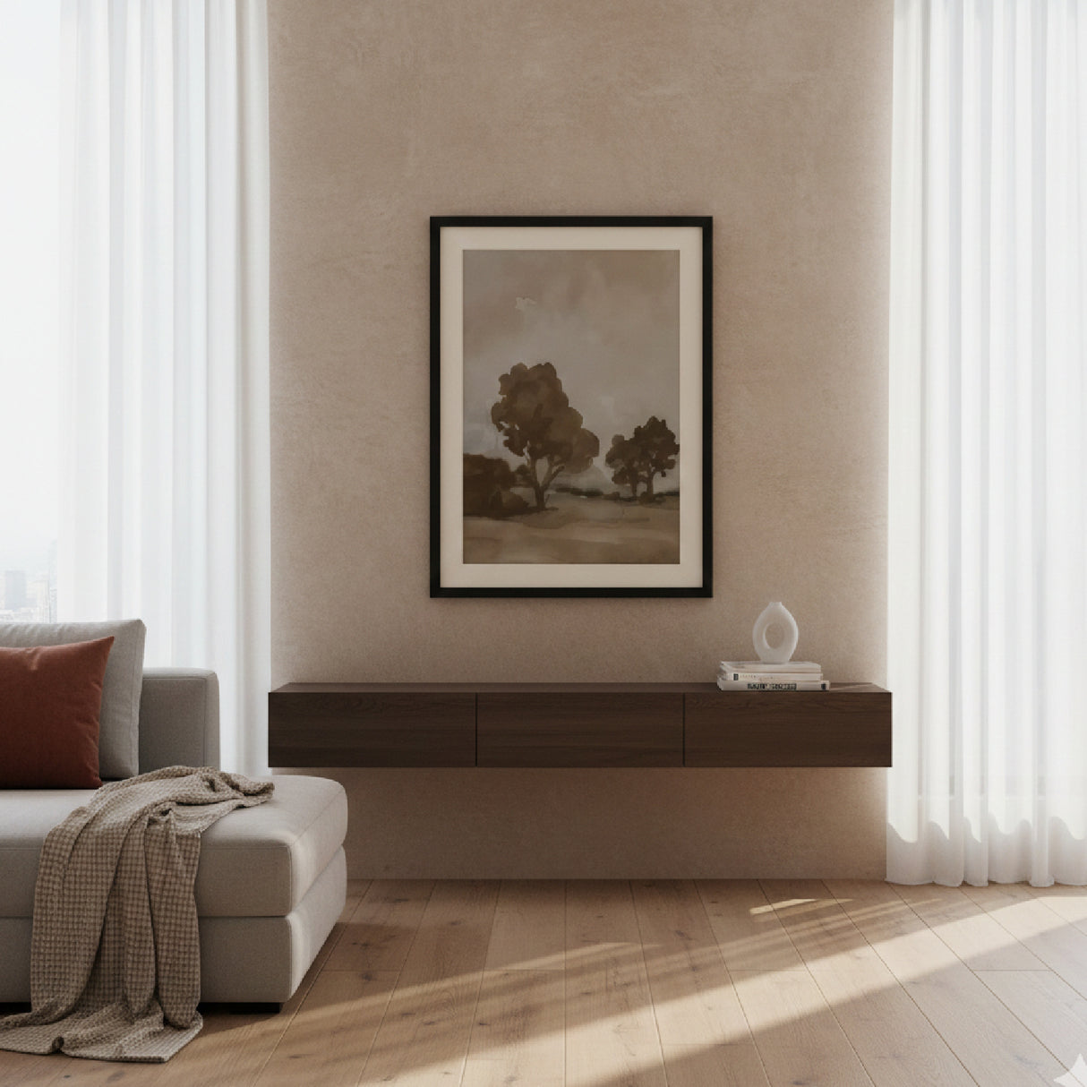Modern European furniture - Water-Colored Landscape Framed Print - www.oroa.com