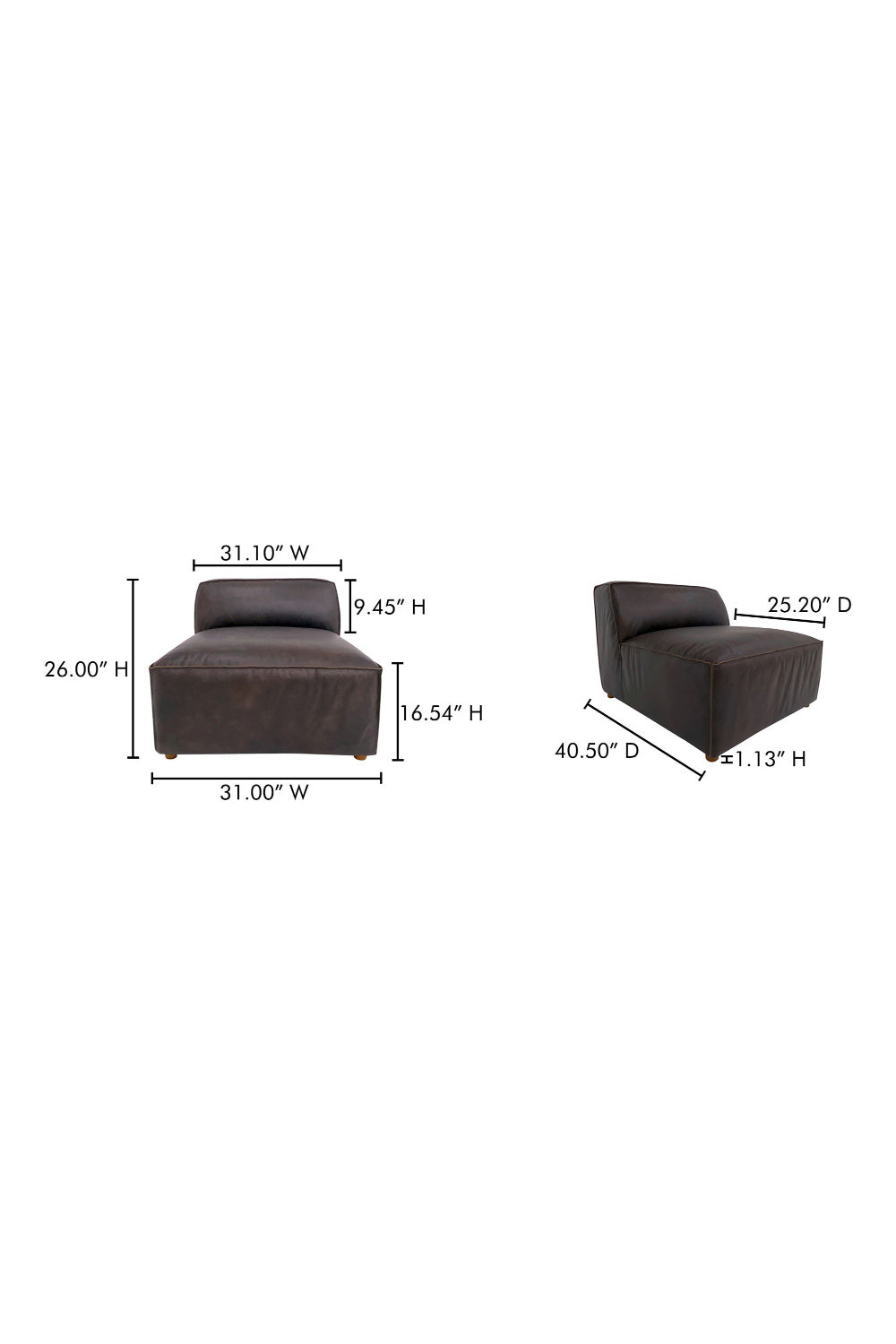 Modern European furniture - Brown Leather Slipper Chair - www.oroa.com