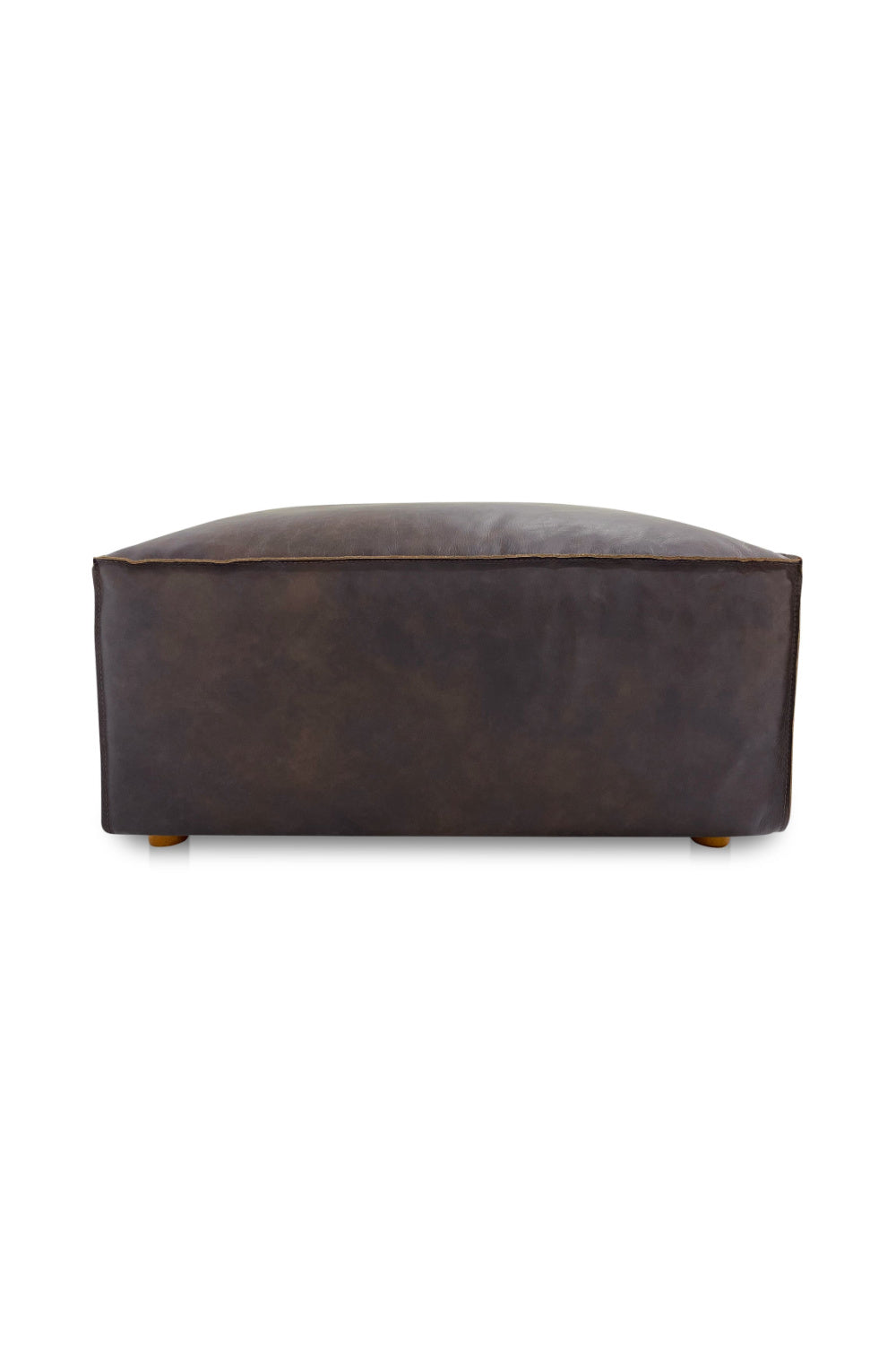 Brown Leather Square Ottoman | Novi Living Form | Oroa.com