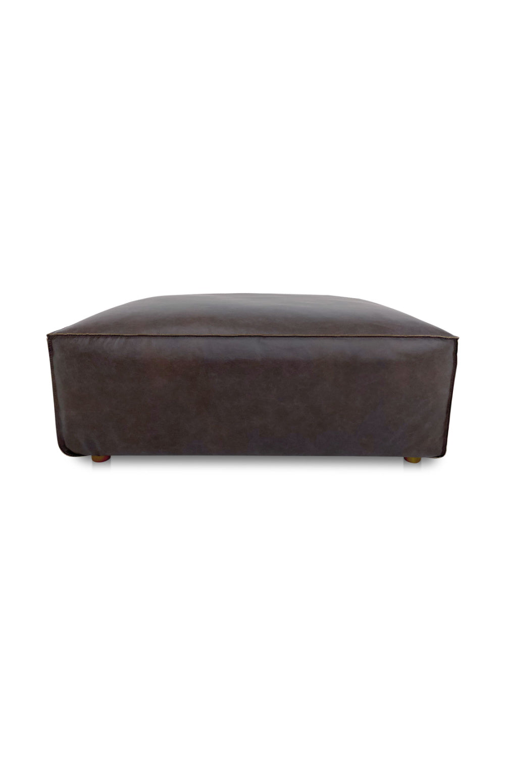 Brown Leather Square Ottoman | Novi Living Form | Oroa.com