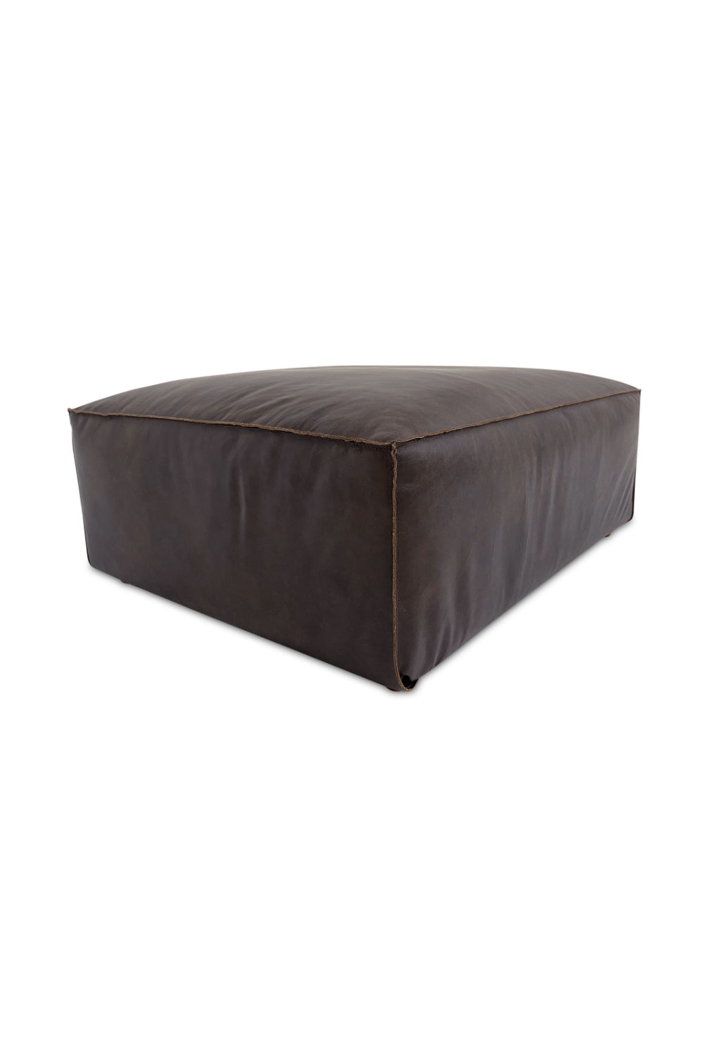 Brown Leather Square Ottoman | Novi Living Form | Oroa.com