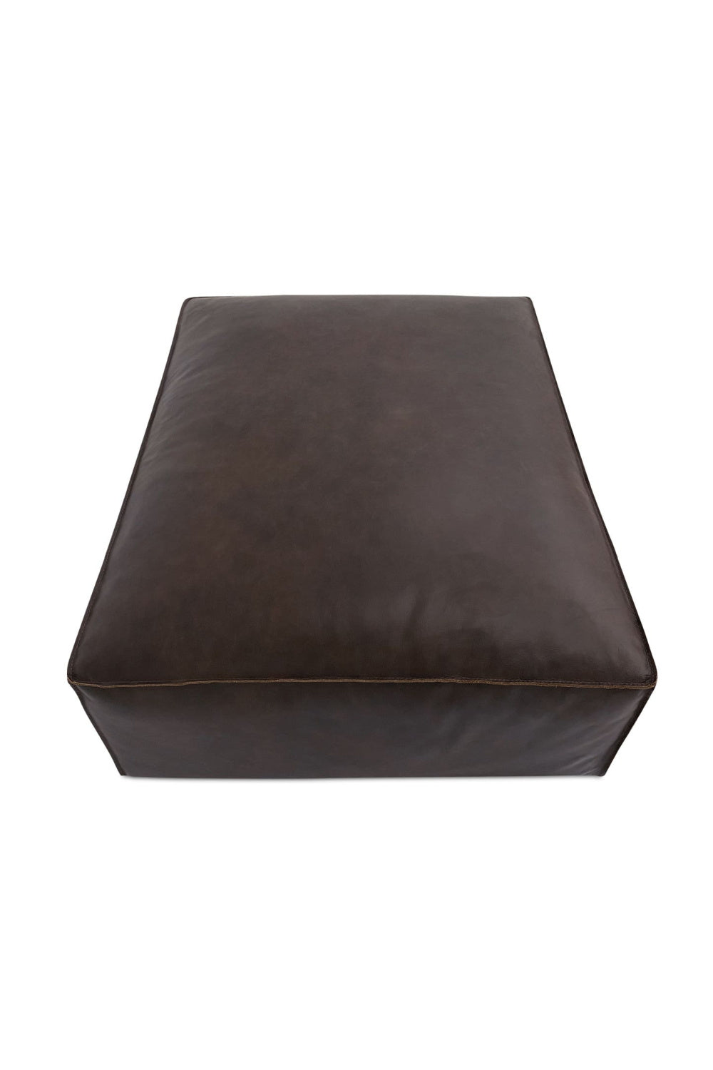Brown Leather Square Ottoman | Novi Living Form | Oroa.com