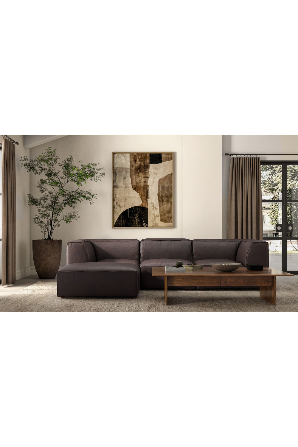 Modern European furniture - Brown Leather Square Ottoman - www.oroa.com