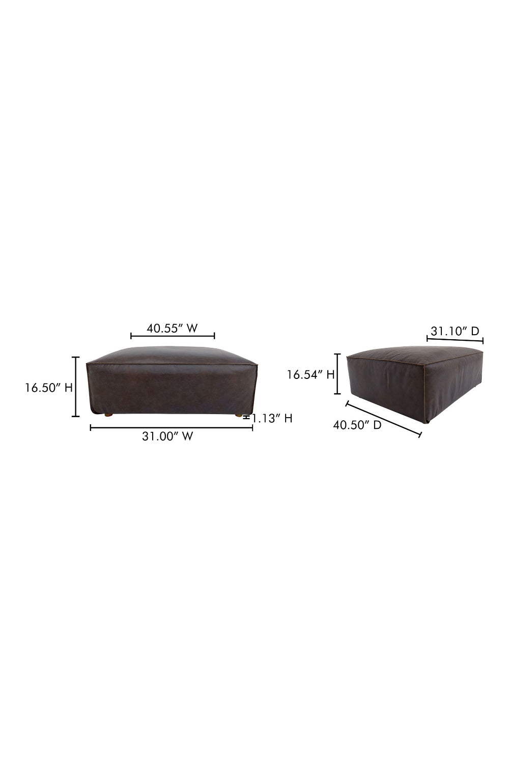 Modern European furniture - Brown Leather Square Ottoman - www.oroa.com