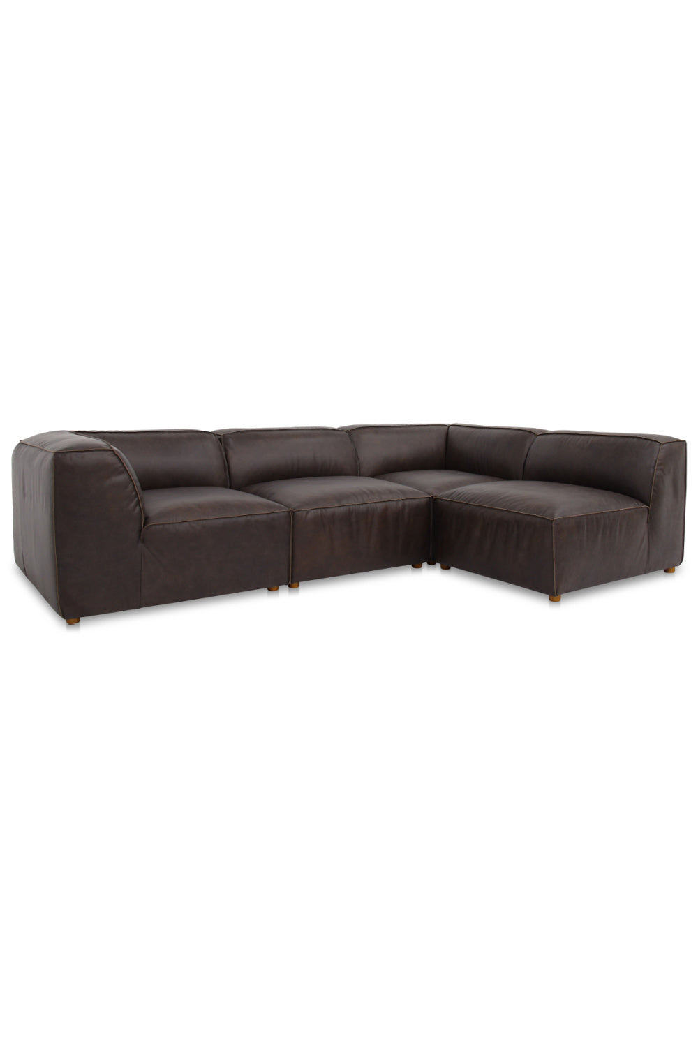 Modern European furniture - Top-Grain Leather Sectional Sofa - www.oroa.com