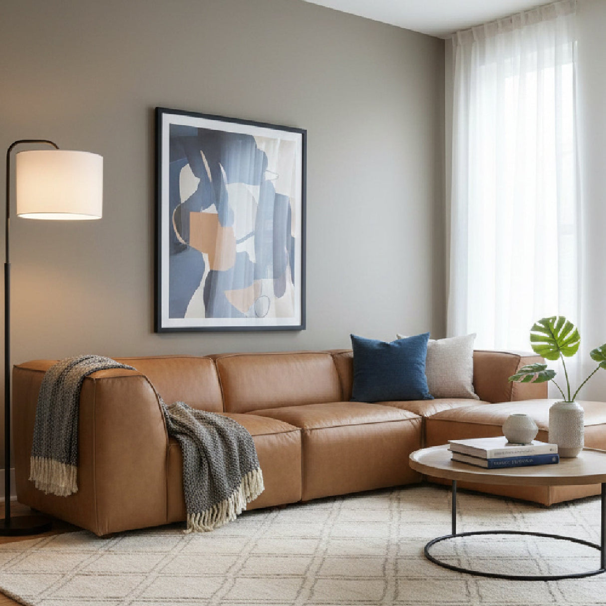 Modular Leather Sofa – Form – angled view