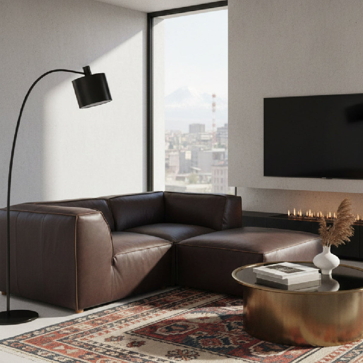 Leather Modular Nook Sofa – Form – alternate view 10