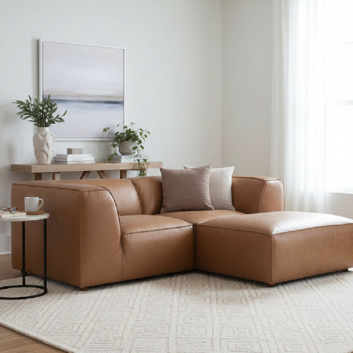 Contemporary Off White Modular Sofa – Rue – angled view