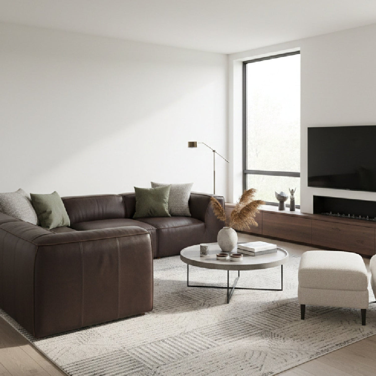 L-Shaped Leather Sectional Sofa – Form – alternate view 10