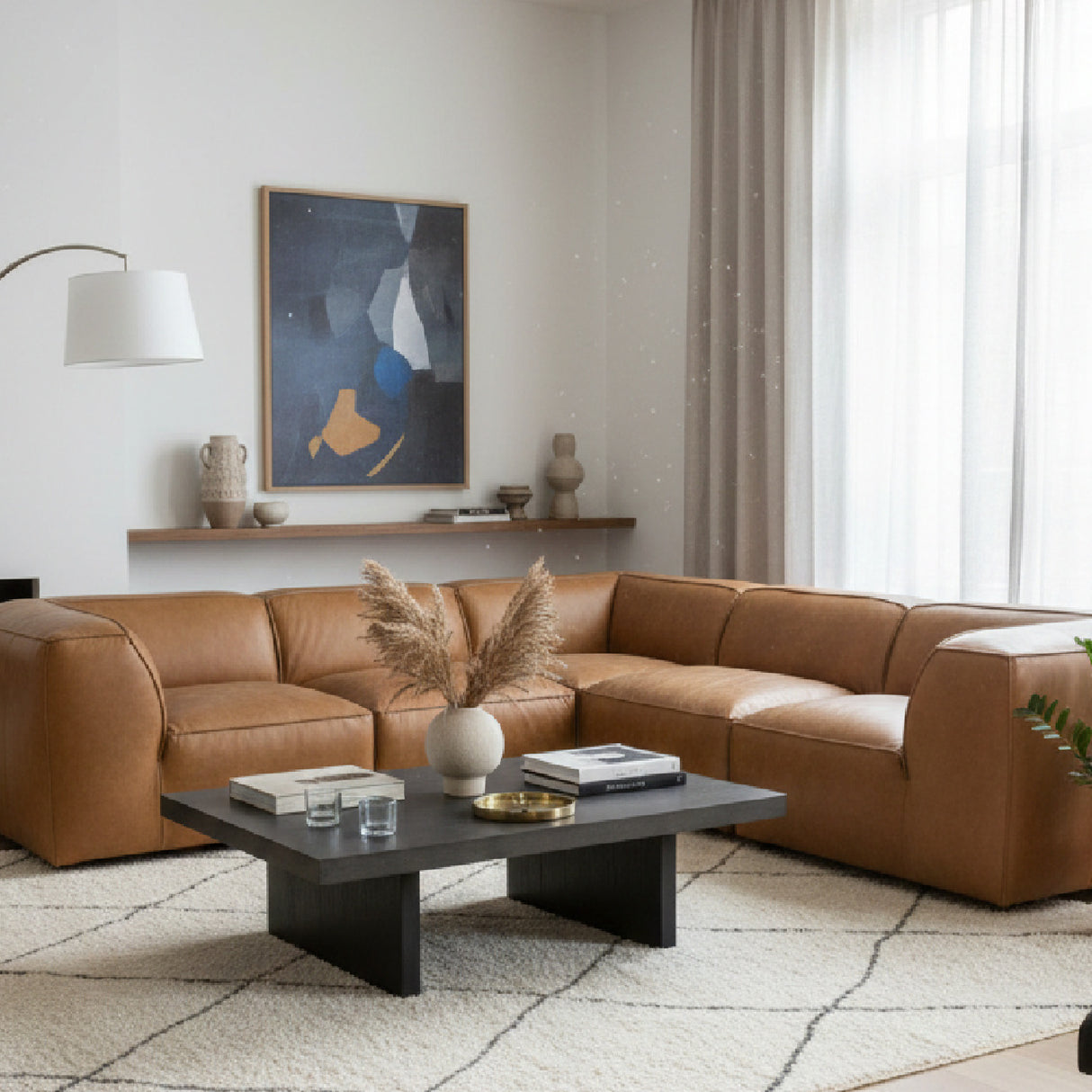 L-Shaped Leather Sectional Sofa | Oroa.com