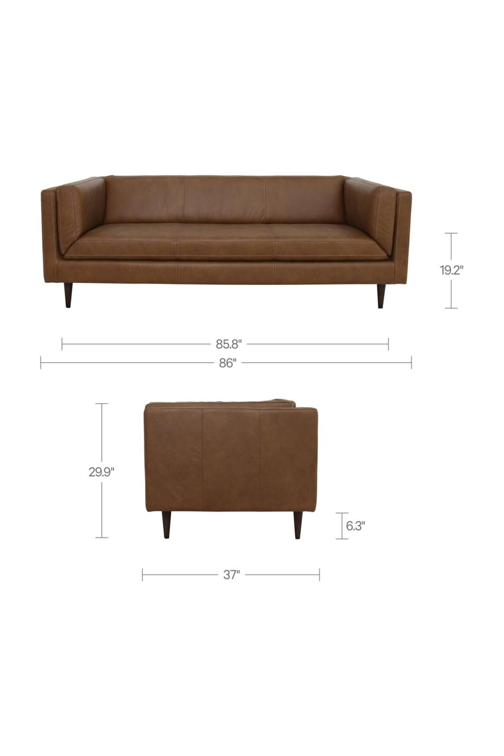 Modern European furniture - Top Grain Leather Sofa - www.oroa.com
