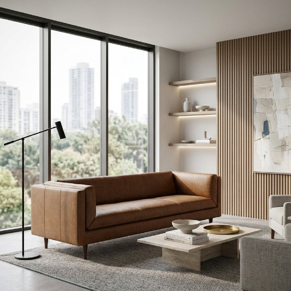 Modern European furniture - Top Grain Leather Sofa - www.oroa.com
