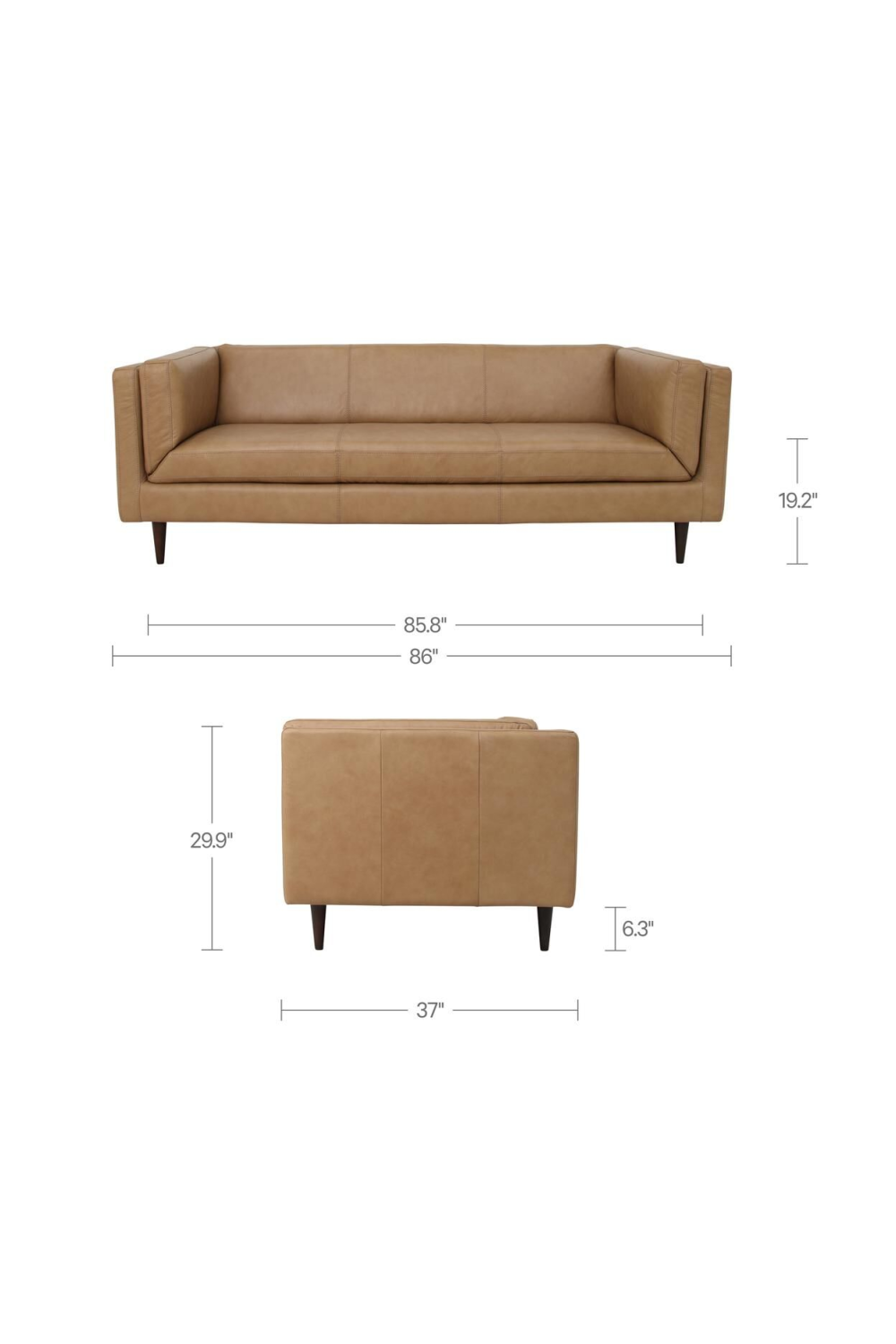 Modern European furniture - Top Grain Leather Sofa - www.oroa.com