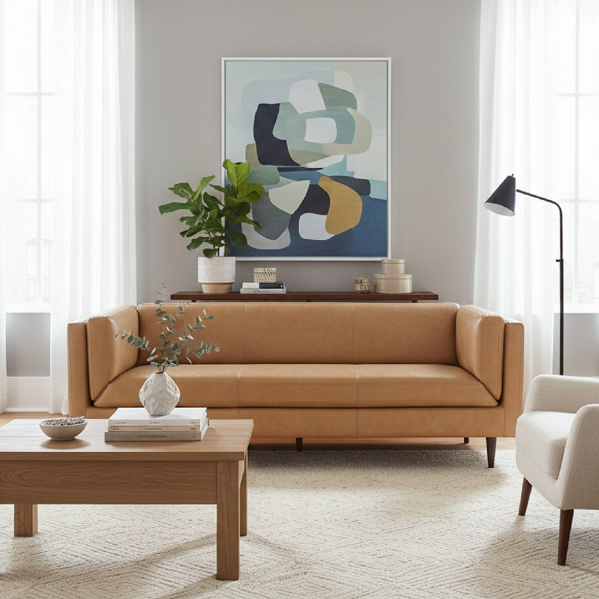 Modern European furniture - Top Grain Leather Sofa - www.oroa.com