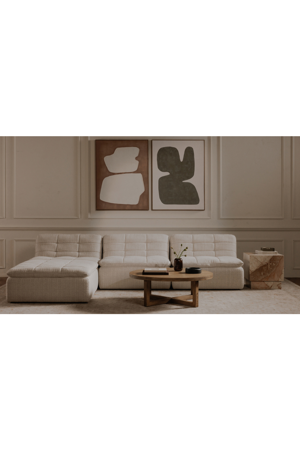 Modern European furniture - Grid Channeled Ottoman - www.oroa.com