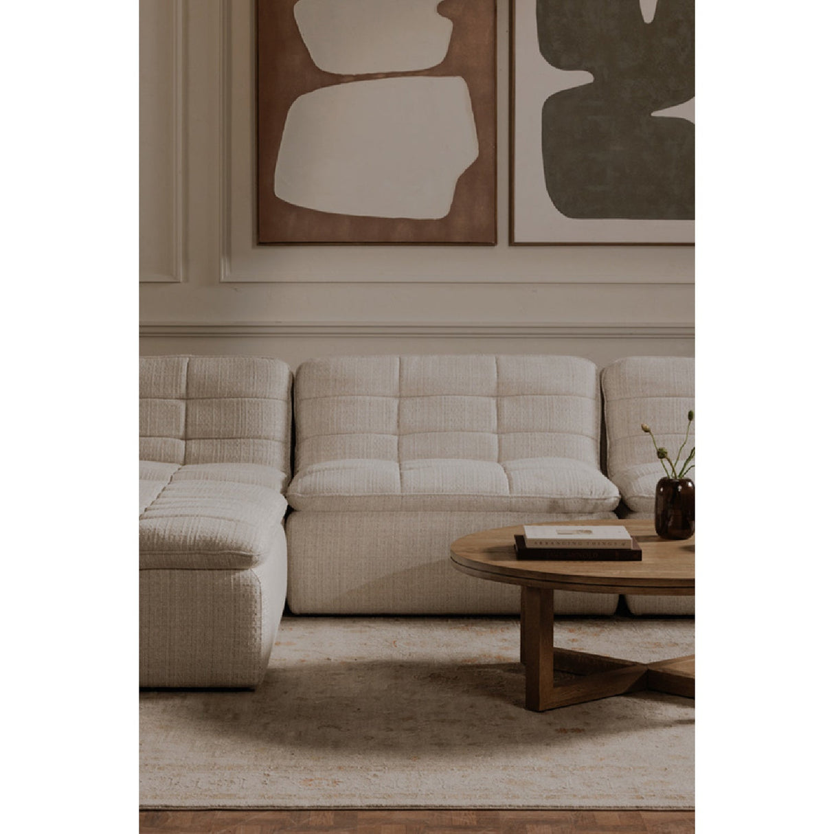 Modern European furniture - Grid Channeled Ottoman - www.oroa.com