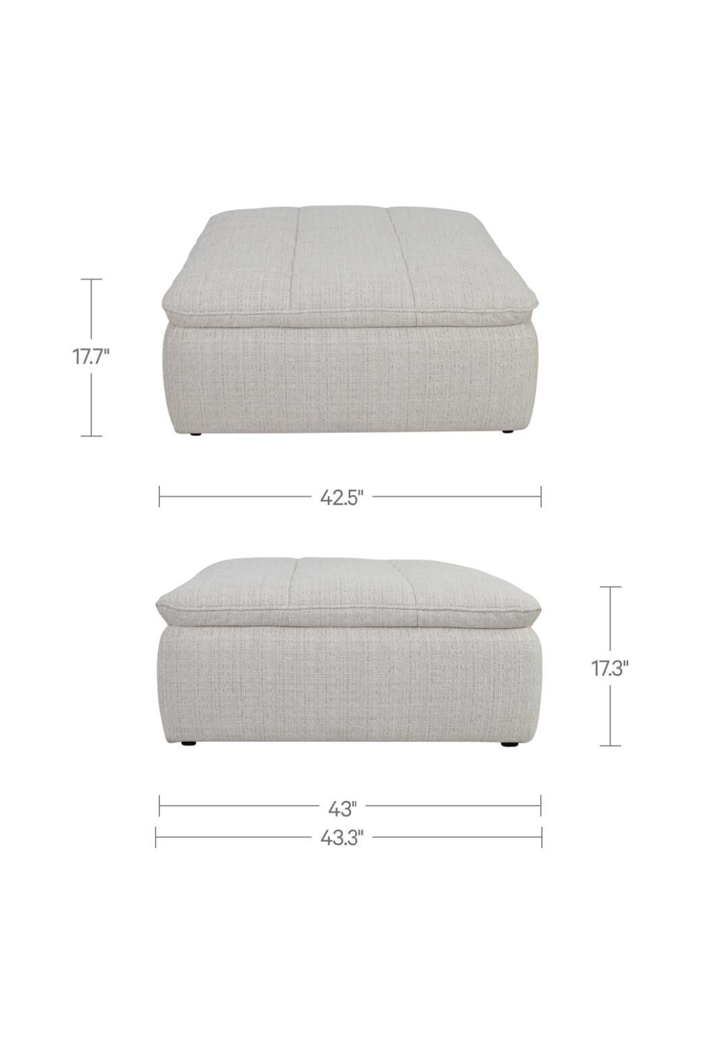 Grid Channeled Ottoman | Novi Living Lino | Oroa.com