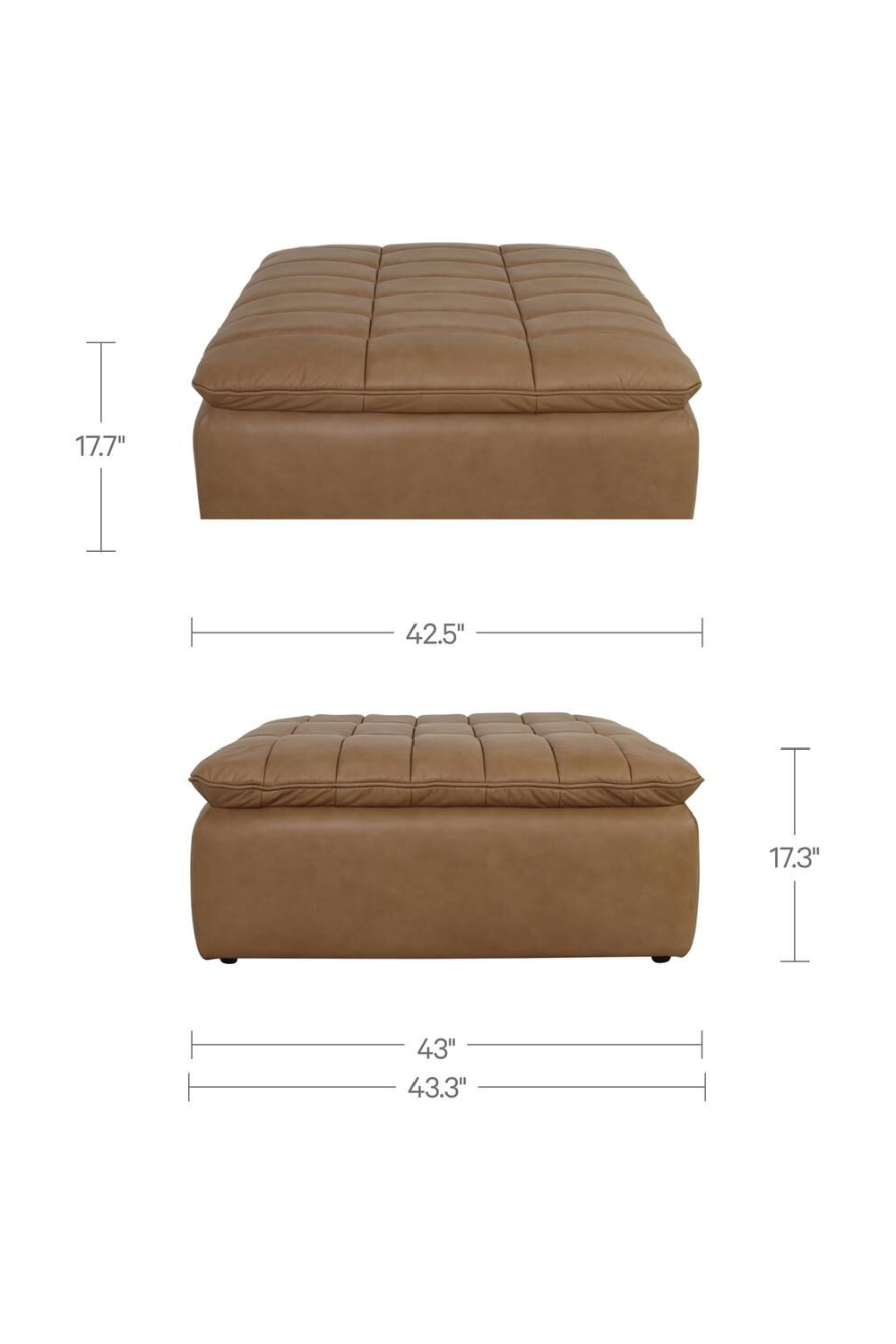 Grid Channeled Ottoman | Novi Living Lino | Oroa.com