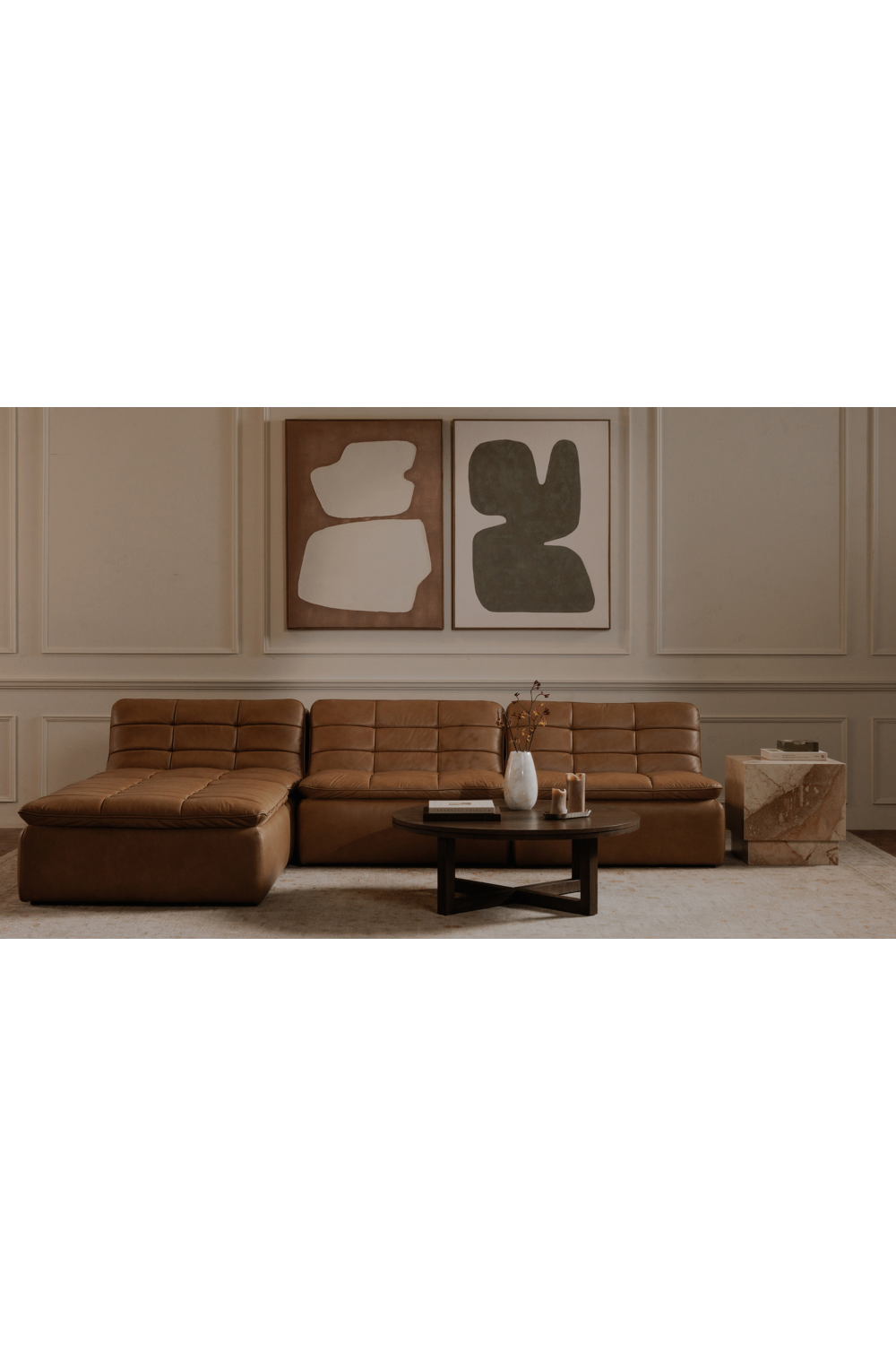 Grid Channeled Ottoman | Novi Living Lino | Oroa.com