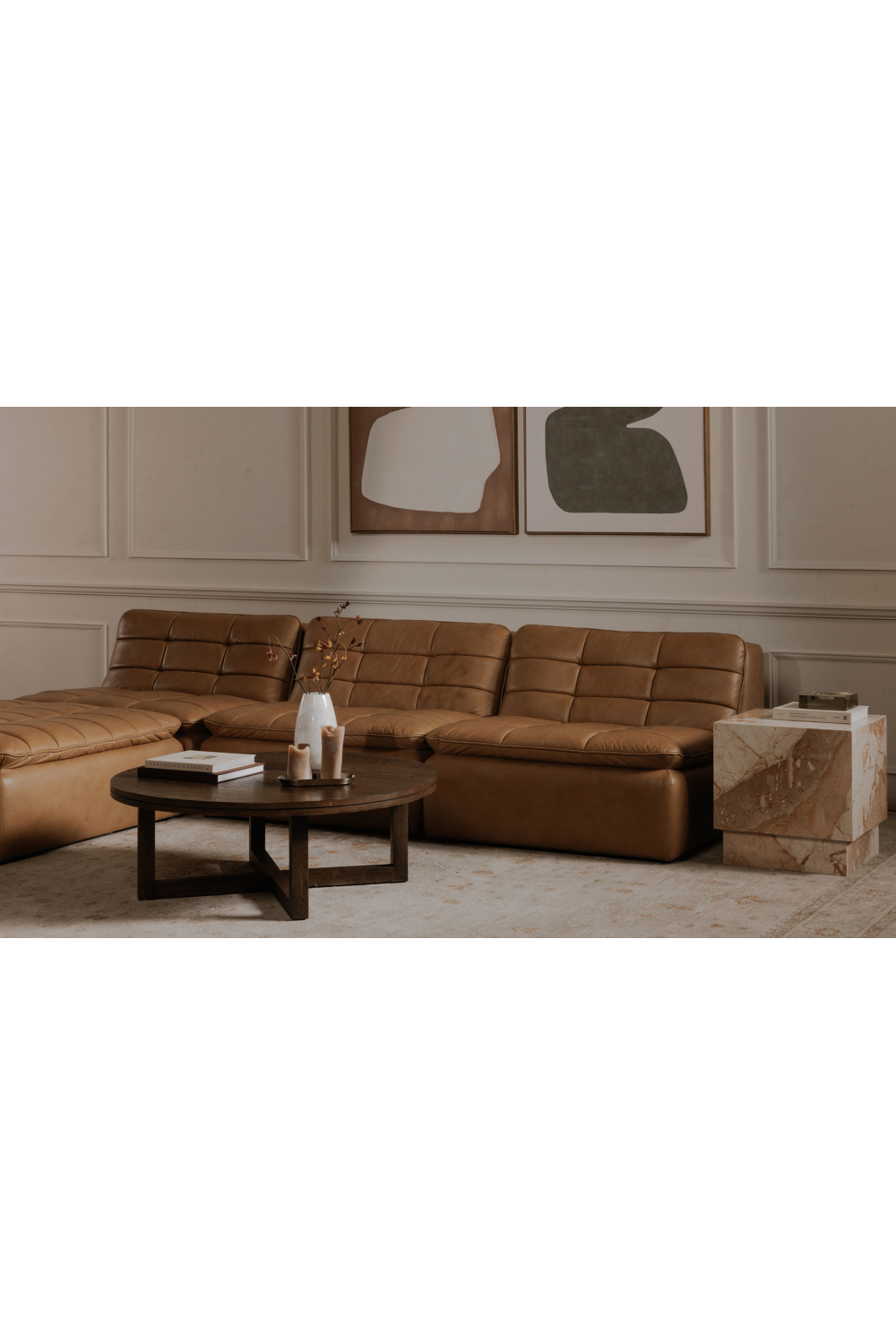 Grid Channeled Ottoman | Novi Living Lino | Oroa.com