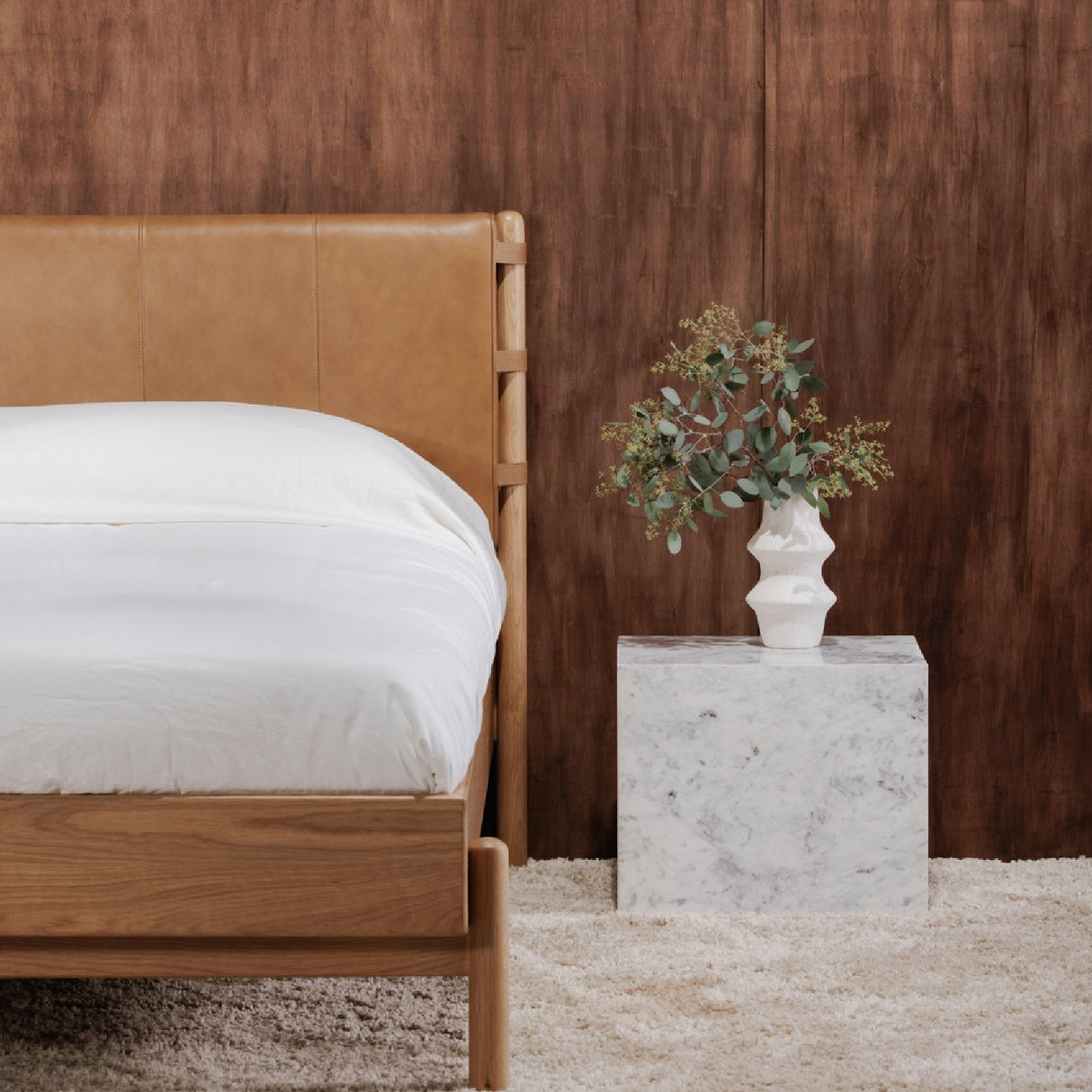 Modern European furniture - Brown Leather Bed - www.oroa.com