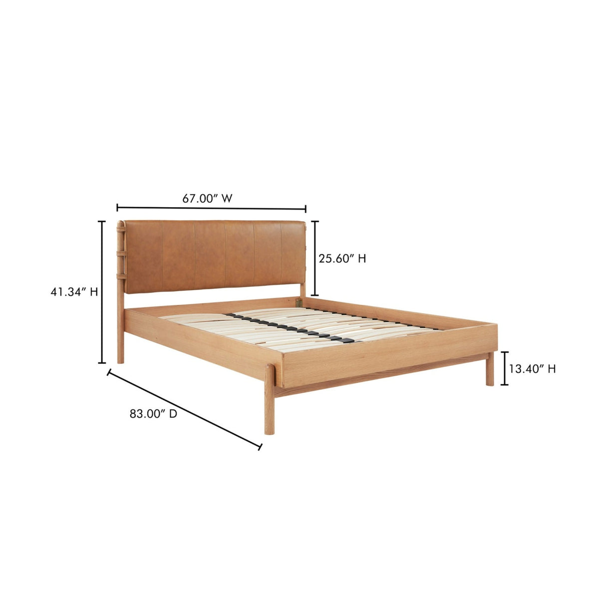 Modern European furniture - Brown Leather Bed - www.oroa.com