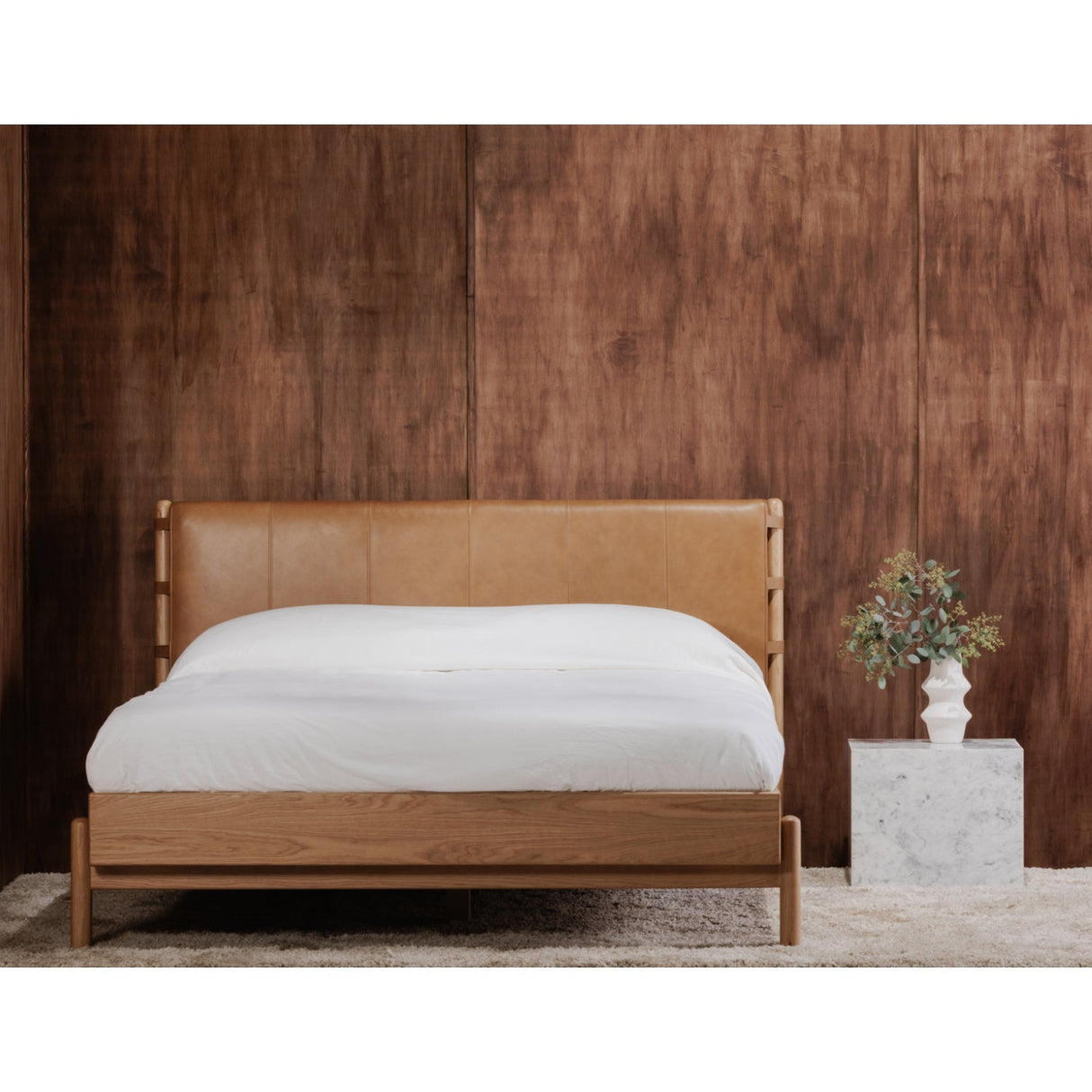 Modern European furniture - Brown Leather Bed - www.oroa.com