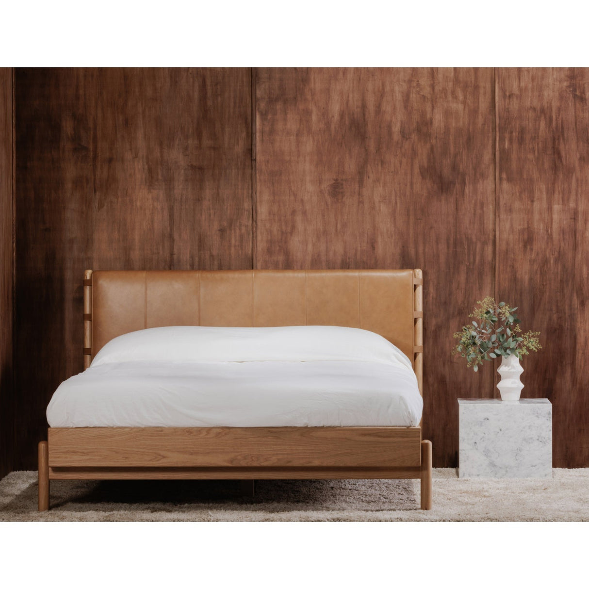 Modern European furniture - Brown Leather Bed - www.oroa.com