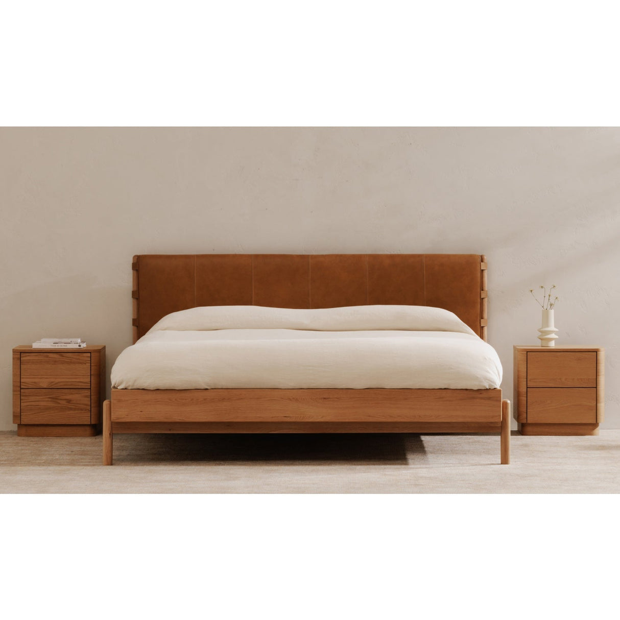 Modern European furniture - Brown Leather Bed - www.oroa.com