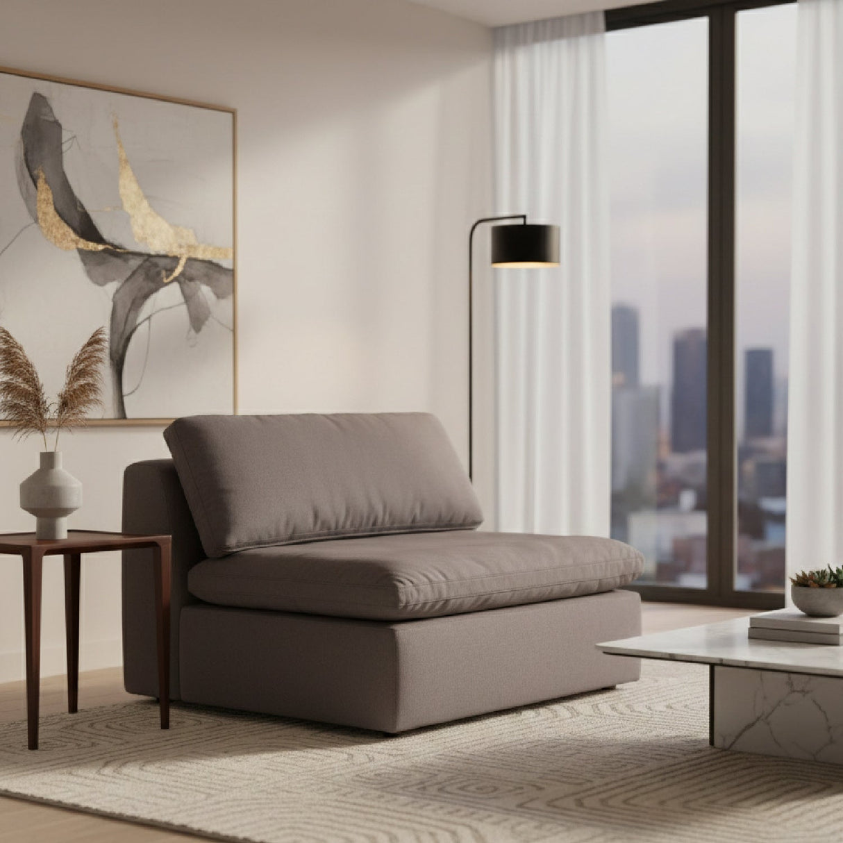 Modern European furniture - Fabric Upholstered Modular Chair - www.oroa.com