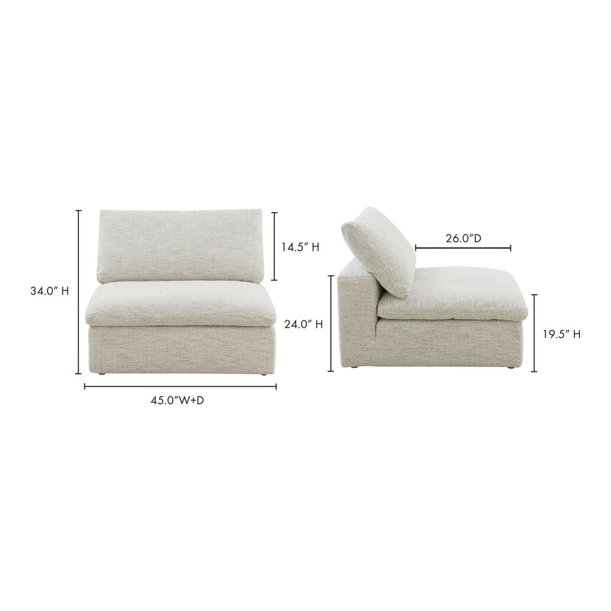 Modern European furniture - Fabric Upholstered Modular Chair - www.oroa.com