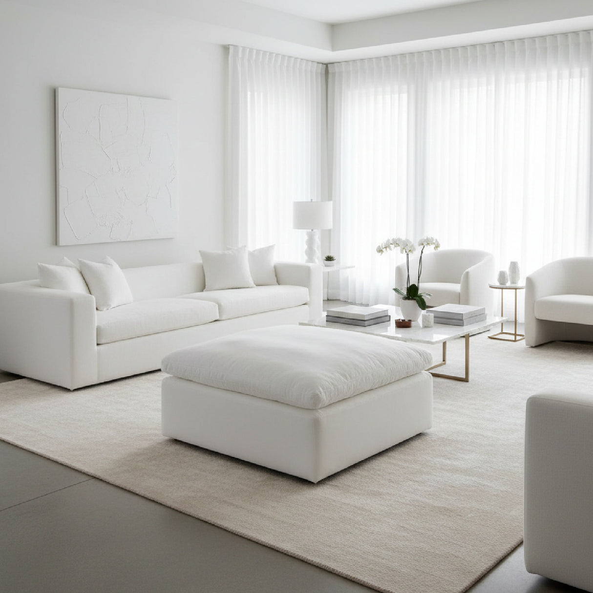 Square Modern Classic Ottoman | Novi Living Terra | Oroa.com